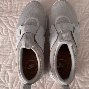 Nike Gray and White Slip-On Sneakers